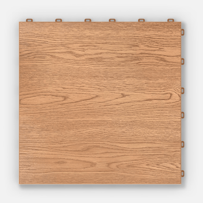 ULTRADECO modular floor tile in Honey Oak, single tile from directly above
