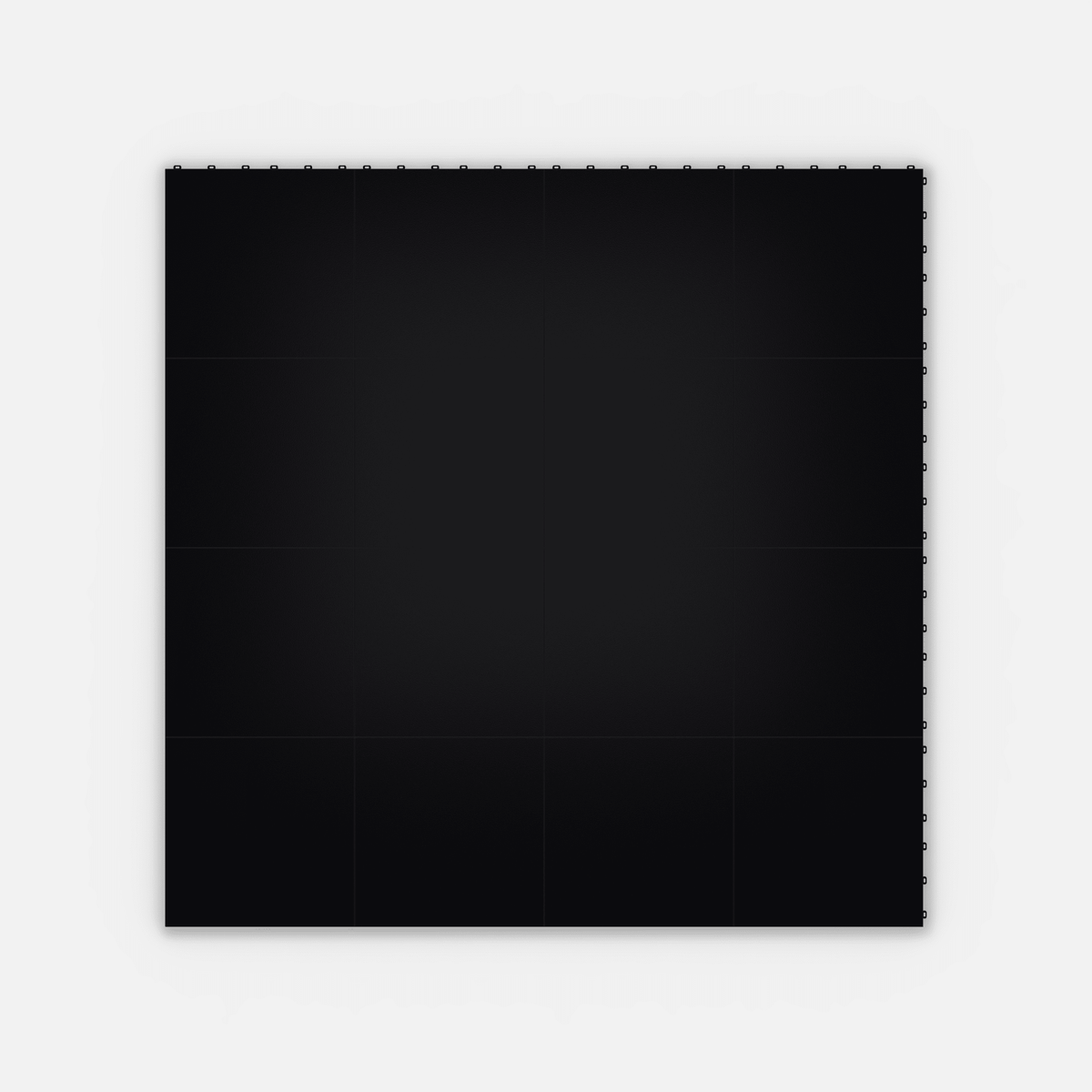 ULTRADECO modular floor tile in Onyx Black, sixteen tiles laid in a four by four grid