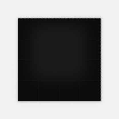 ULTRADECO modular floor tile in Onyx Black, sixteen tiles laid in a four by four grid
