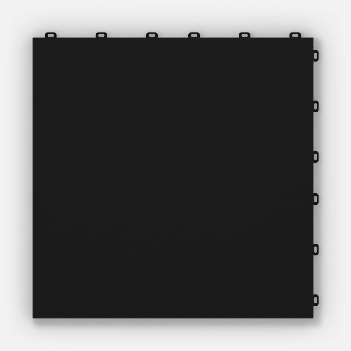 ULTRADECO modular floor tile in Onyx Black, single tile from directly above