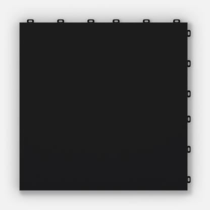 ULTRADECO modular floor tile in Onyx Black, single tile from directly above