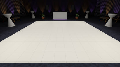 ULTRADECO modular floor tile in Frost White, laid as a dance floor