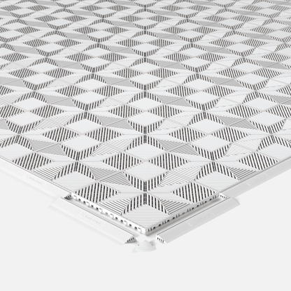 ULTRAFLUX garage floor tile in Glacier Grey, shown with an edge ramp