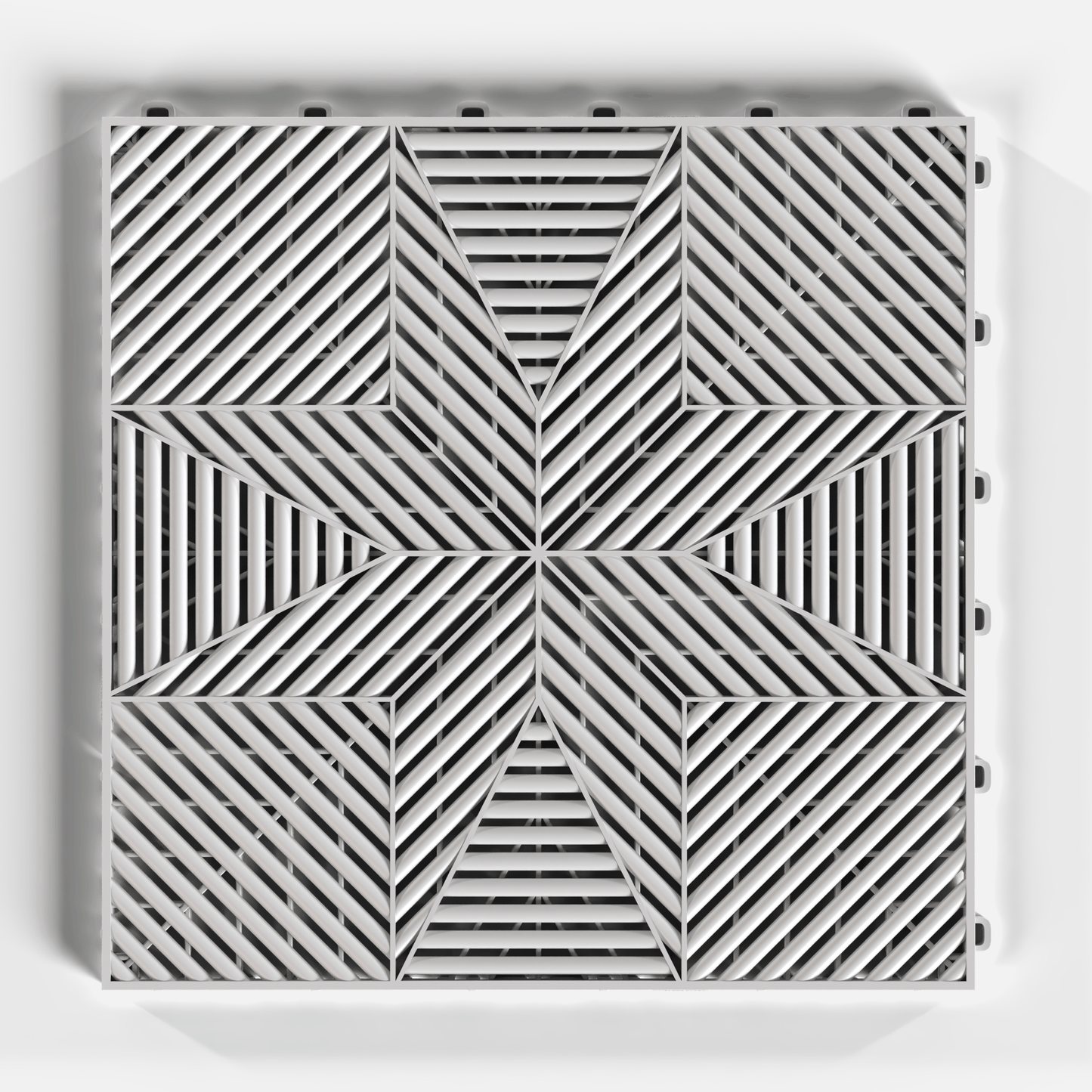 ULTRAFLUX garage floor tile in Glacier Grey, single tile from directly above
