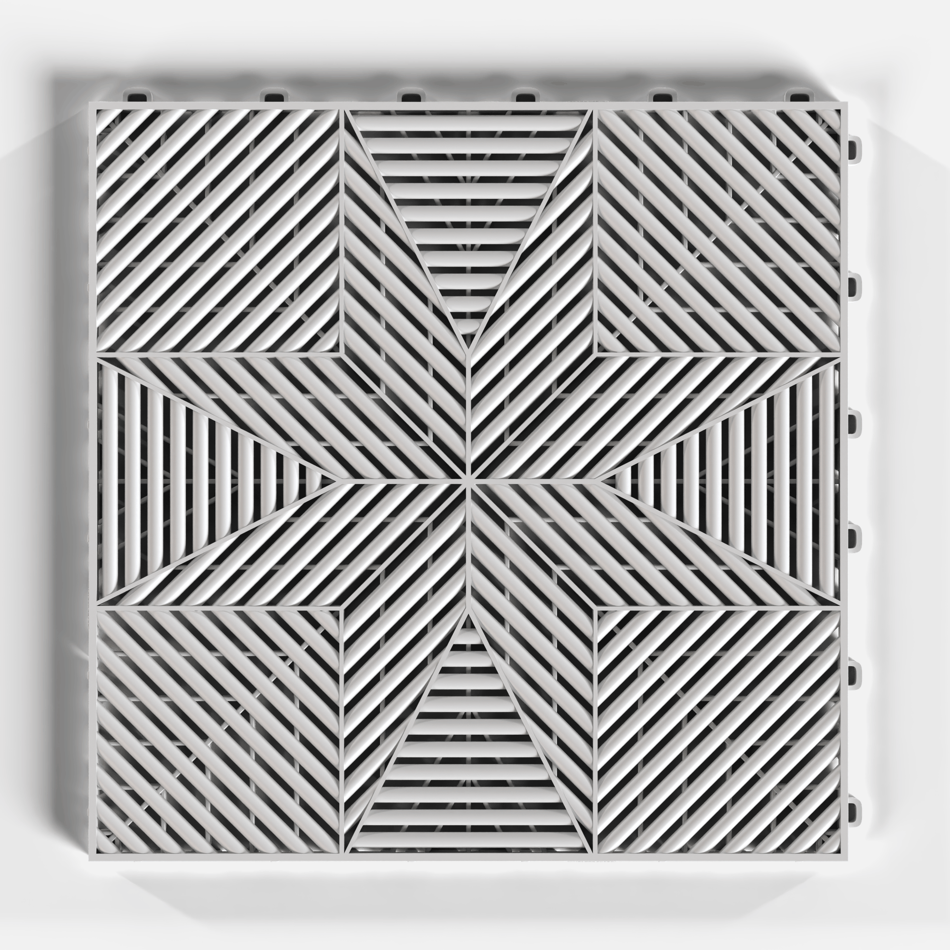 ULTRAFLUX garage floor tile in Glacier Grey, single tile from directly above