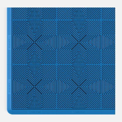 ULTRAFLUX garage floor tile in Riviera Blue, with an edge ramp fitted