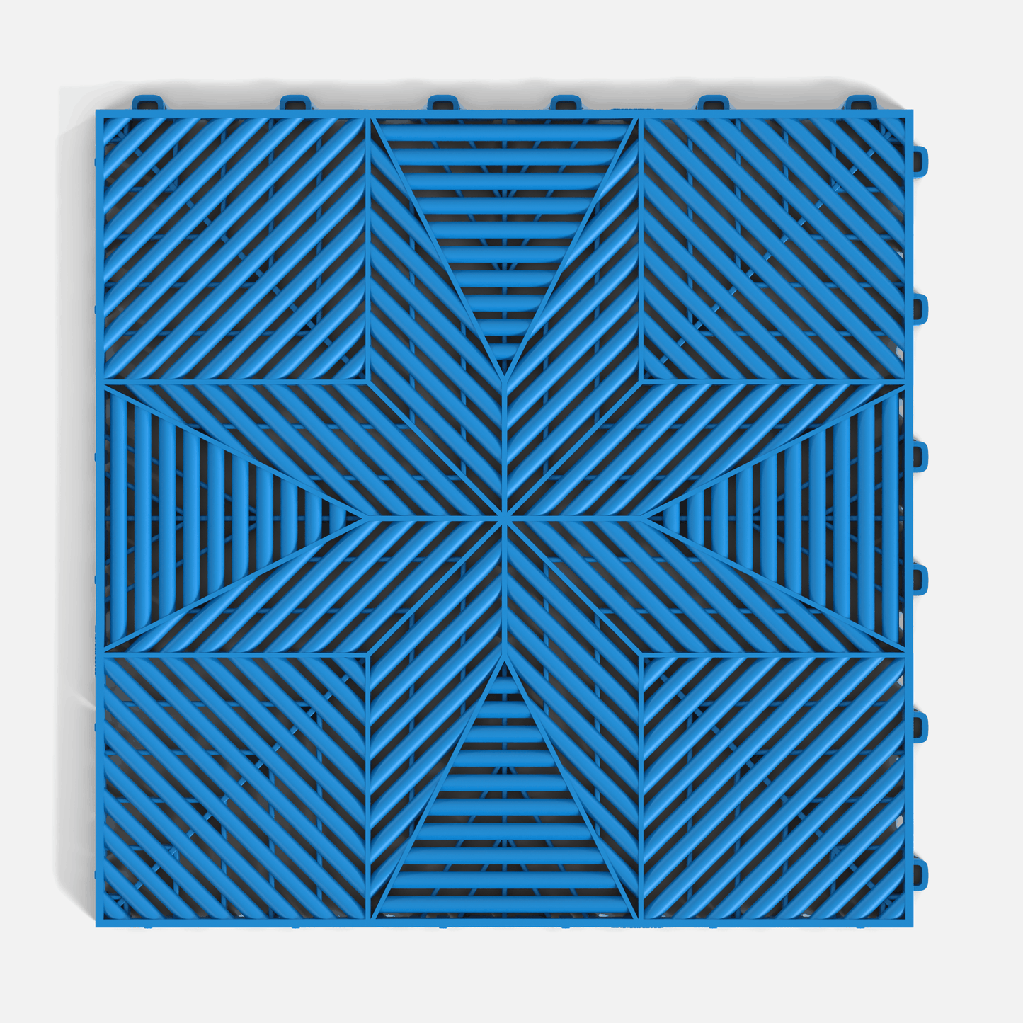 ULTRAFLUX garage floor tile in Riviera Blue, single tile from directly above