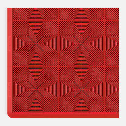 ULTRAFLUX garage floor tile in Rosso Red, with an edge ramp fitted