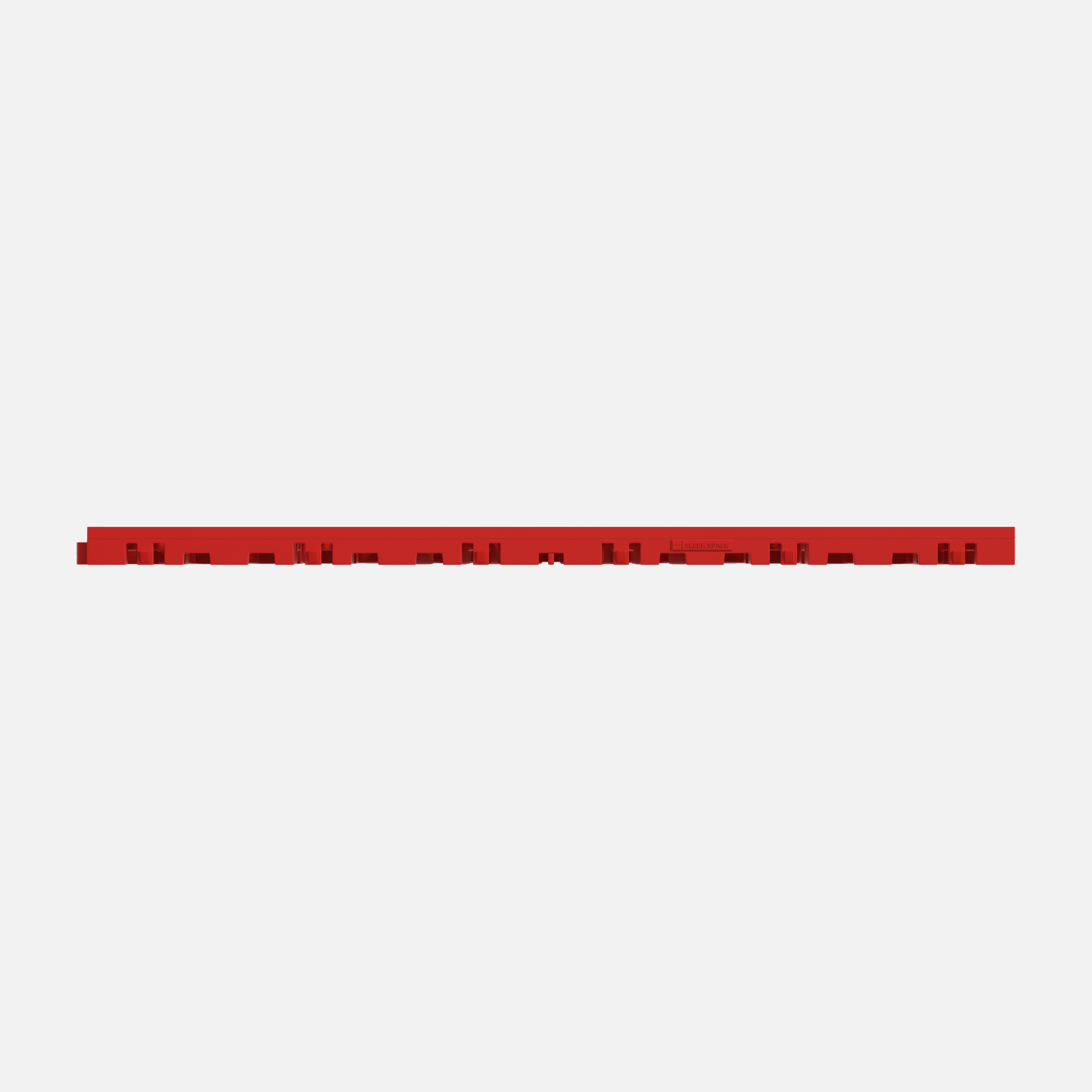 ULTRAFLUX garage floor tile in Rosso Red, tile edge profile