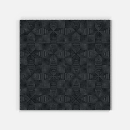 ULTRAFLUX garage floor tile in Stealth Grey, sixteen tiles laid in a four by four grid