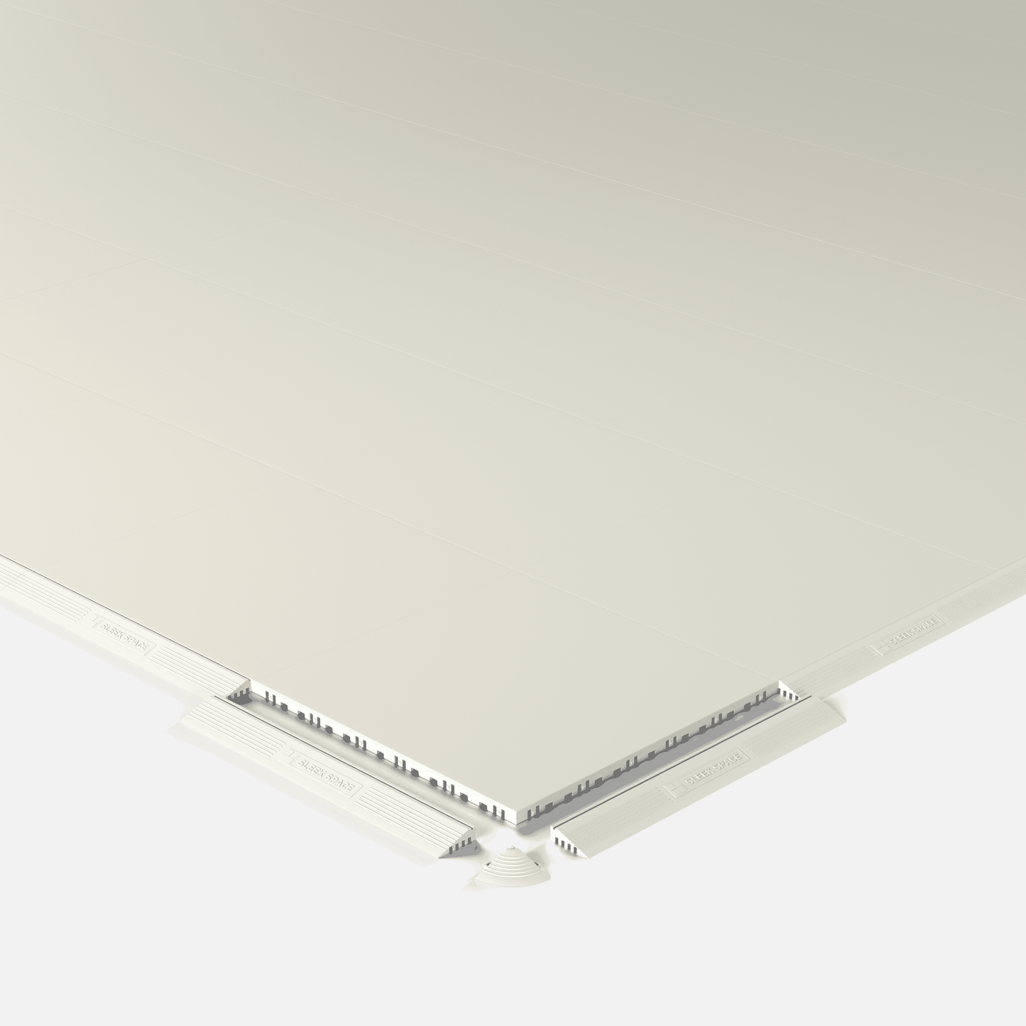 ULTRATONE modular floor tile in Coastal Grey, shown with an edge ramp
