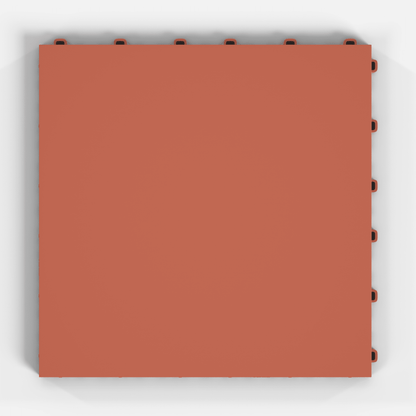 ULTRATONE modular floor tile in Outback Red, single tile from directly above