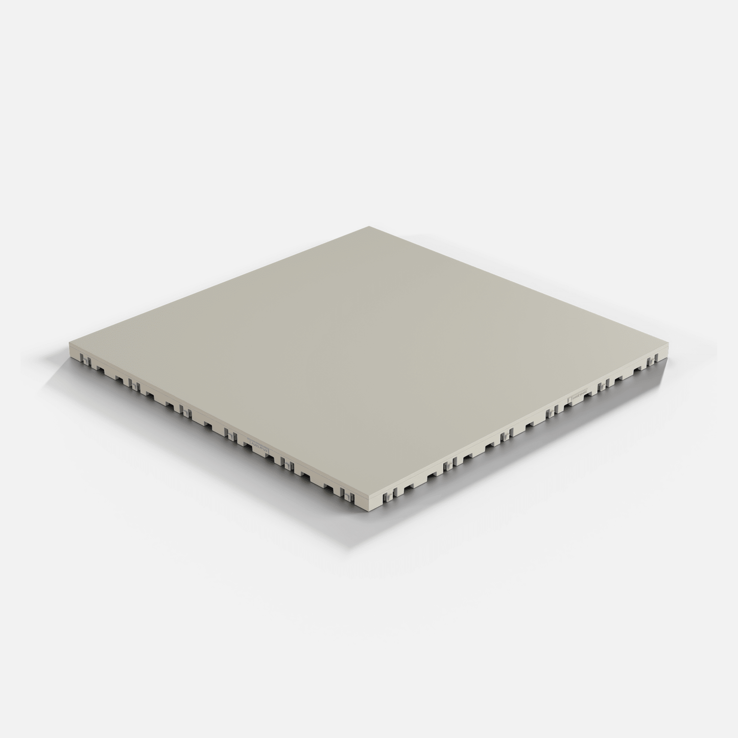 ULTRATONE modular floor tile in Pebble Beige, laid floor seen from above at an angle