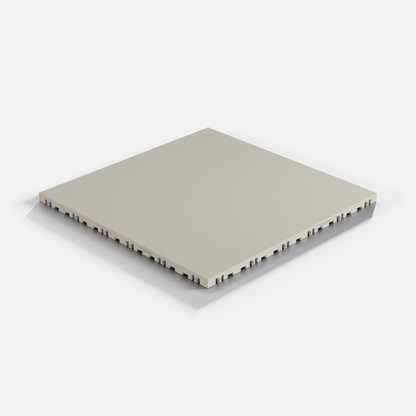 ULTRATONE modular floor tile in Pebble Beige, laid floor seen from above at an angle