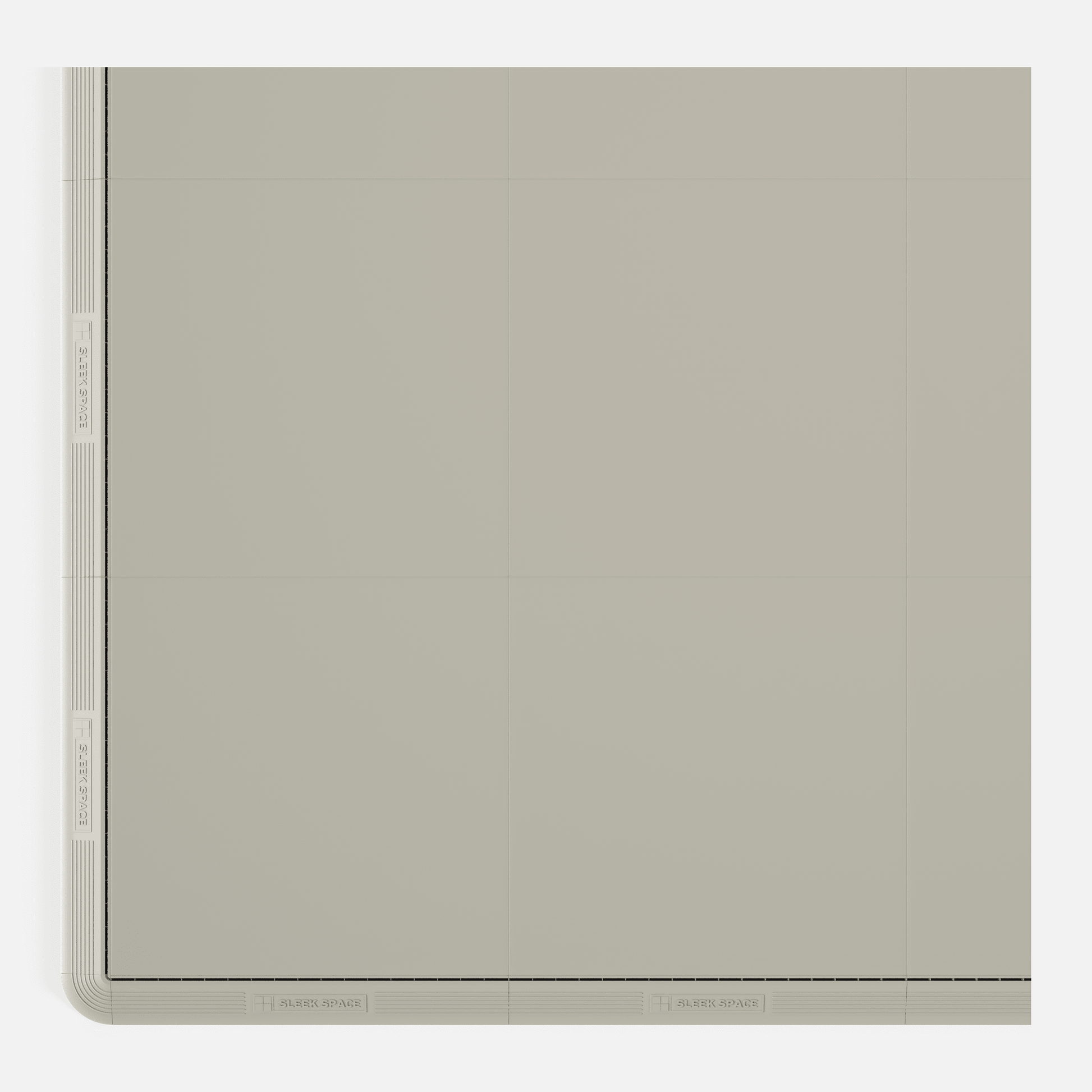 ULTRATONE modular floor tile in Pebble Beige, with an edge ramp fitted