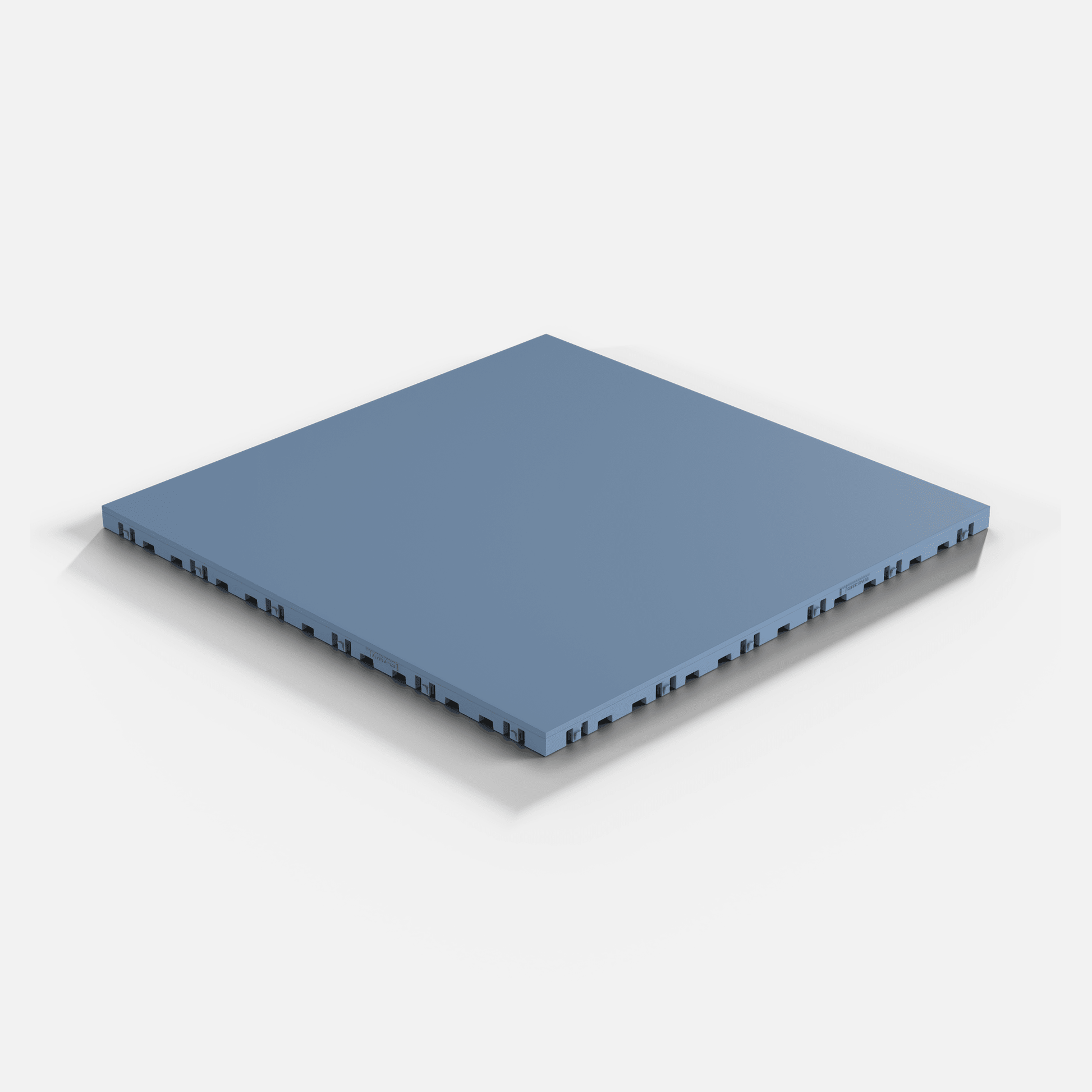 ULTRATONE modular floor tile in Steel Blue, laid floor seen from above at an angle