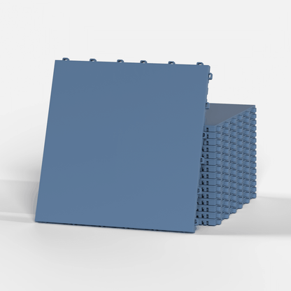 ULTRATONE modular floor tile in Steel Blue, a stack of tiles
