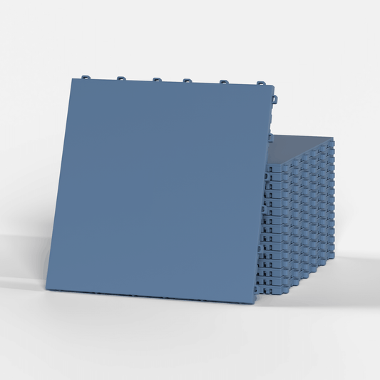 ULTRATONE modular floor tile in Steel Blue, a stack of tiles