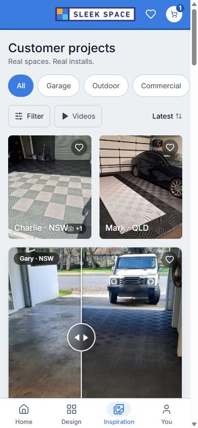Sleek Space app, customer projects